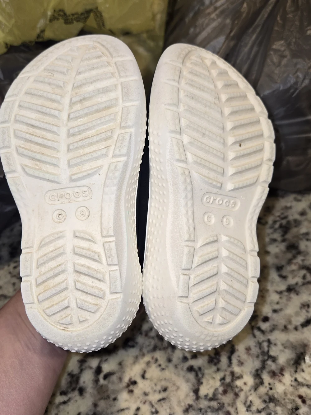 CROCS Black  with White Sole Size 9c Toddler